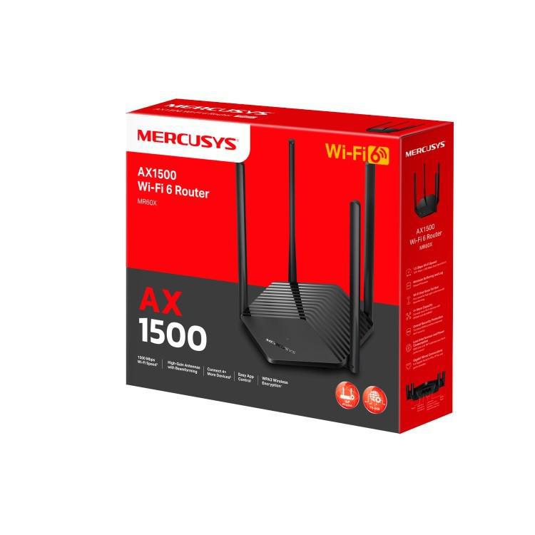 Router Mercusys MR60X WiFi 6 AX1500 2LAN 1WAN