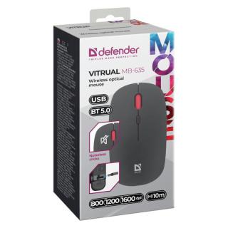 Mysz bezprzewodowa Silent Click Vitrual MB-635 RF+BT 1600DPI 4P