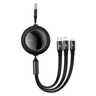 Kabel przewód USB 3w1 - USB-C, Lightning, micro USB 120cm...