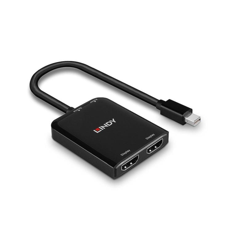 Konwerter Mini DisplayPort do 2xHDMI LINDY MST czarny