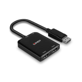 Konwerter DisplayPort do 2xHDMI LINDY MST czarny