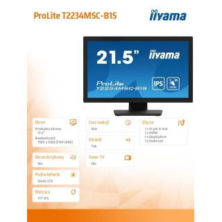 Monitor ProLite 21.5 cala T2234MSC-B1S IPS,10PKT.VGA,HDMI,DP