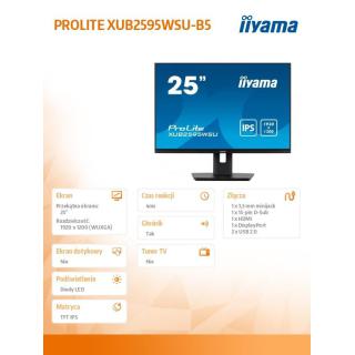 Monitor 25 cali XUB2595WSU-B5 IPS.PIVOT.16:10.USB.DP.HDMI.VGA.2x2W. 300(cd/m2).HAS(150mm)