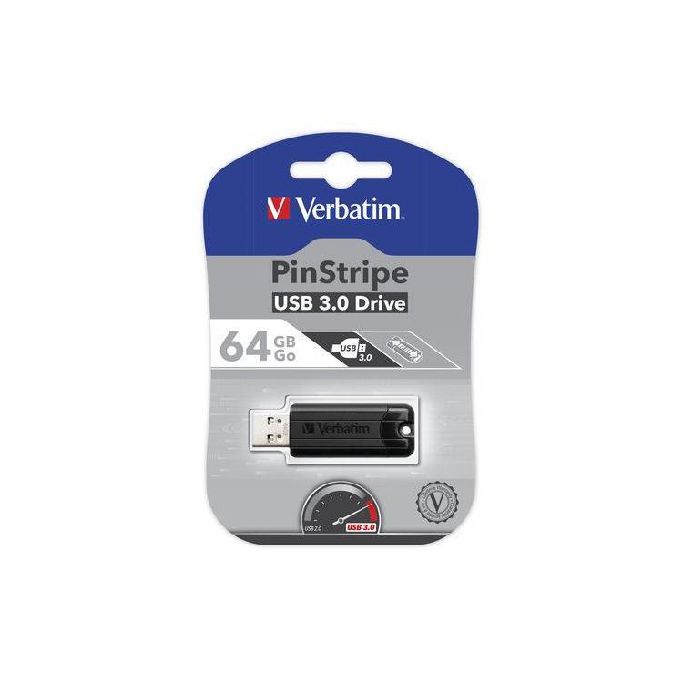 Pendrive Verbatim 64GB PinStripe USB 3.0