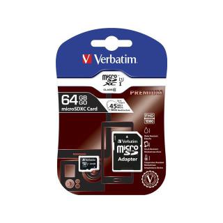 Karta pamięci MicroSDXC Verbatim 64GB Class 10 + adapter