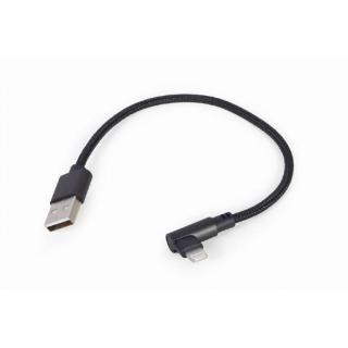 GEMBIRD KABEL KĄTOWY USB 2.0 DO 8-PIN 0.2M CZARNY OPLOT