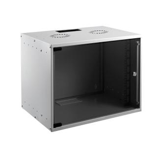 MIRSAN SZAFA RACK 19" WISZĄCA 9U 400MM SZARA SZKLANE...