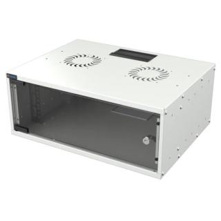 MIRSAN SZAFA RACK 19" WISZĄCA 4U 600MM SZARA SZKLANE DRZWI FLAT PACK ( DO SAMODZIELNEGO MONTAŻU )