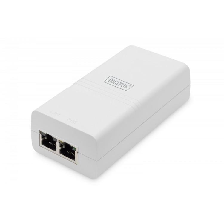 Zasilacz/Adapter PoE 802.3af, max. 48V 15.4W Gigabit 10/100/1000 Mbps, aktywny, Biały