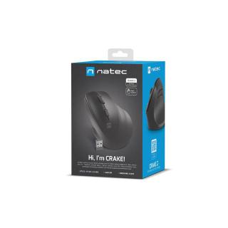 NATEC MYSZ WERTYKALNA CRAKE 2 BEZPRZEWODOWA BLUETOOTH 5.0+2.4GHZ 2400DPI CZARNA NMY-2048