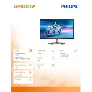 Monitor 32M1C5200W VA Curved 31.5 cala 240Hz HDMIx2 DP HAS