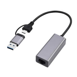 GEMBIRD ADAPTER USB TYP 3.1 + USB-C - LAN RJ45 GIGABIT 15CM