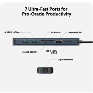 Koncentrator HyperDrive Next 7-Port USB-C Hub HDMI/4K60Hz/SD/RJ45/100W PD Pas-trought