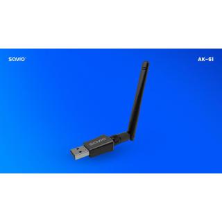 Karta sieciowa adapter Wi-Fi USB, 2.4 GHz / 5 GHz, 433 Mbps, AK-61