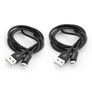 Kable Verbatim micro USB-B(M) - USB-A(M) 1m 2-pak czarny