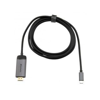 Kabel adapter Verbatim USB type-C(M) - HDMI(M) 1,5m (Thunderbolt 3) czarno-srebrny