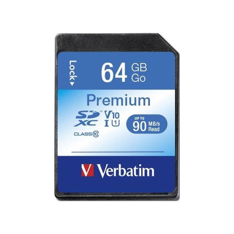 Karta pamięci SDXC Verbatim Premium U1 64GB (90 MB/s) Class 10 UHS-1 V10