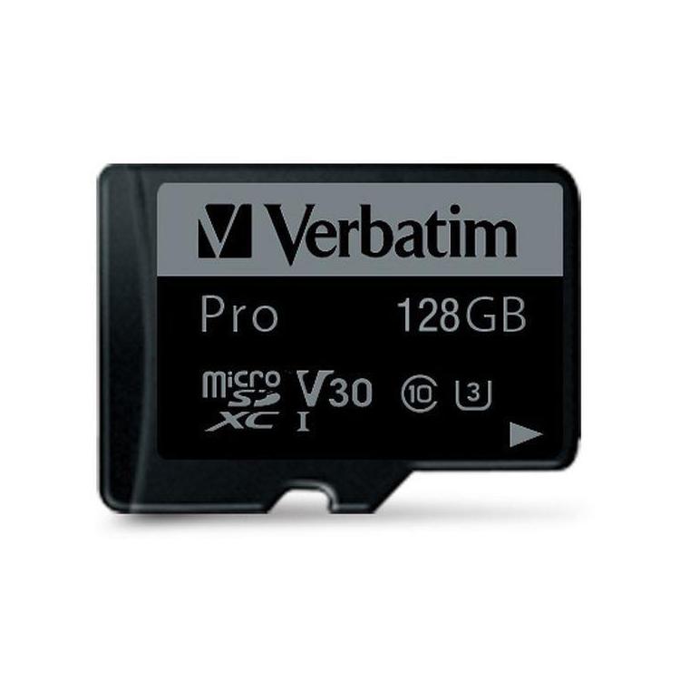 Karta pamięci Micro SDXC Verbatim Pro U3 128GB (90/45 MB/s) Class 10 U3 V30 + adapter