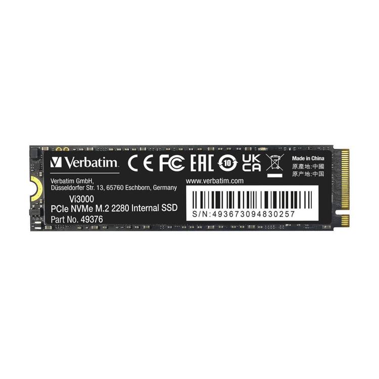 Dysk SSD Verbatim Vi3000 512GB M.2 PCIe Gen3 NVME 2280 (3300/2500 MB/s)