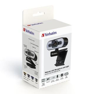 Kamera internetowa Verbatim AWC-02 1080p FHD USB 2.0 z mikrofonem i podświetleniem LED czarna