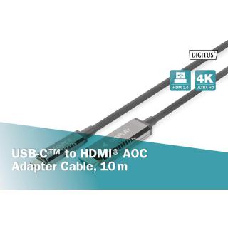 Kabel adapter DIGITUS hybrydowy AOC USB Typ C na HDMI 4K 60Hz 10m