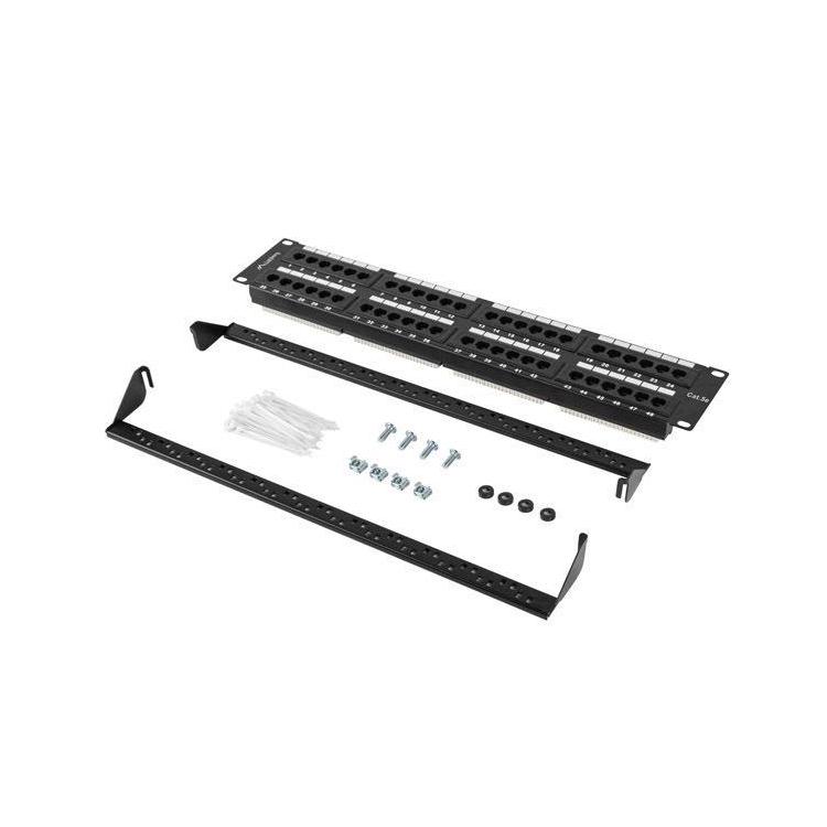 Patch panel Lanberg PPU5-2048-B 48 port 2U 19" kat.5e czarny