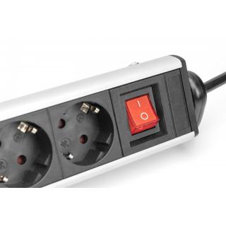 Listwa zasilająca biurowa 45° 6 gniazd, 2xUSB-A 1xUSB-C (5V/3,4A) możliwość obrotu o 180°, aluminiowa, z zaciskiem na blat