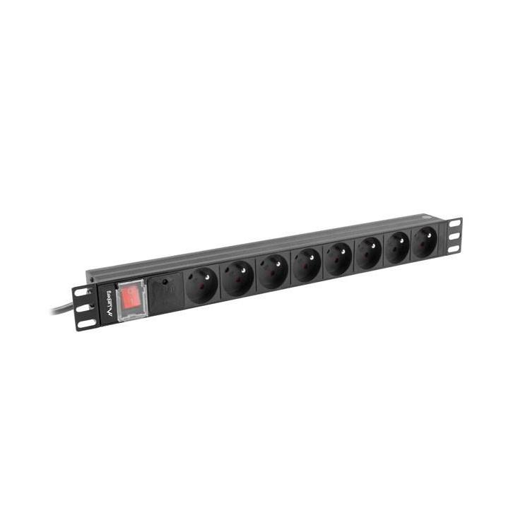 LANBERG LISTWA ZASILAJĄCA RACK PDU PRO 19" (1U, 16A, 7X SHUKO, 2M, CZARNA) PDU-PRO-07F-0200-BK