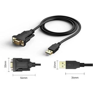 Konwerter/Adapter Techly USB 2.0 na RS232/COM 1,5m czarny