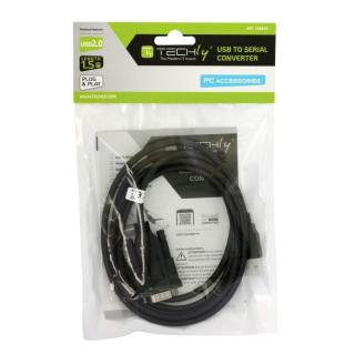 Konwerter/Adapter Techly USB 2.0 na RS232/COM 1,5m czarny