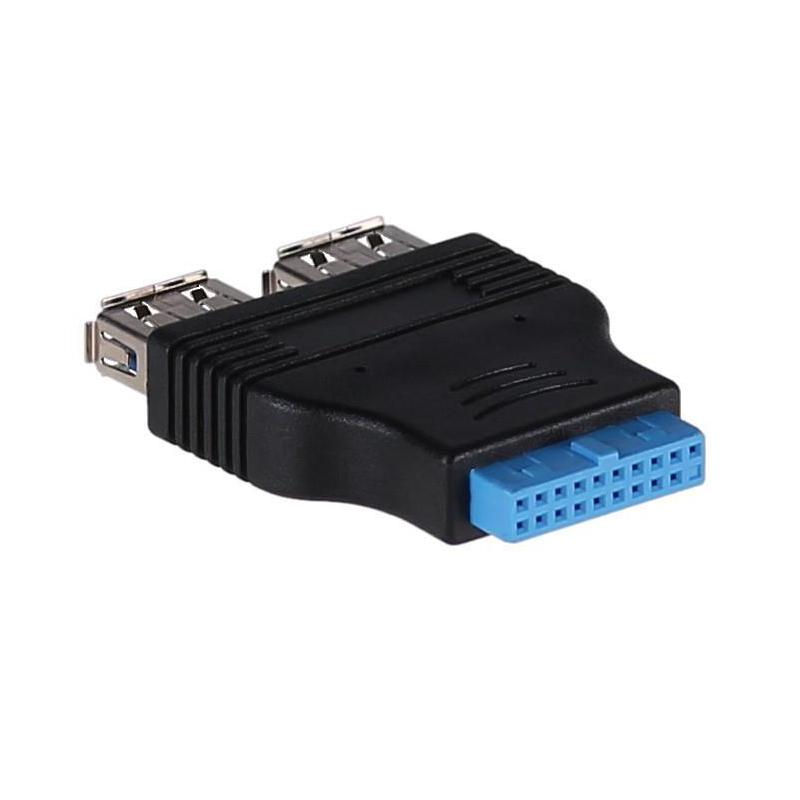 Adapter Akyga AK-CA-58 USB 3.0 19-pin (F) - 2x USB 3.0 Typu A (F)