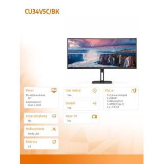 Monitor CU34V5C 34 cali Curved VA 100Hz HDMI DP USB-C