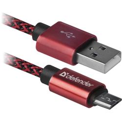 Kabel USB Defender AM-micro BM 1m 2,1A czerwony