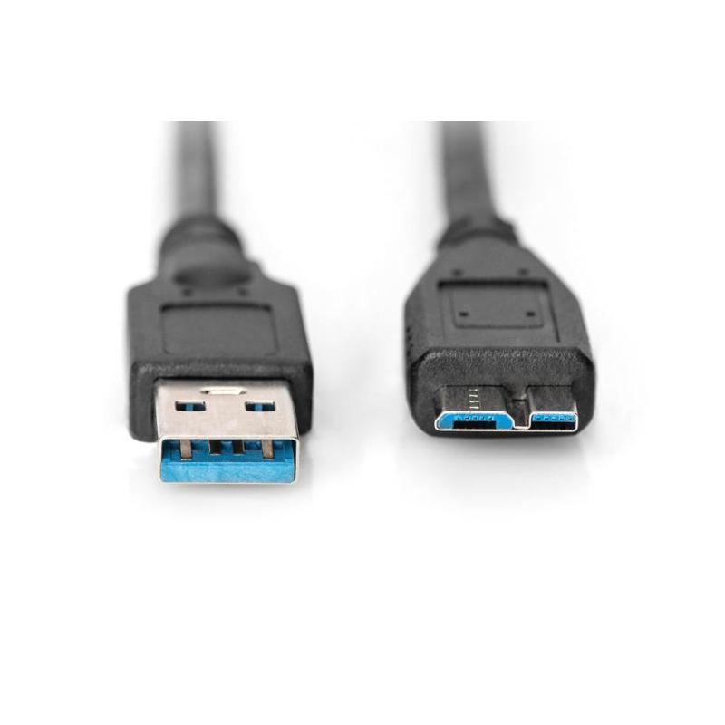 Kabel DIGITUS USB 3.1 Gen.1 SuperSpeed 5Gbps Typ USB A/microB M/M czarny 1m