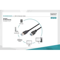 Kabel przedłużający DIGITUS USB 3.1 Gen.1 SuperSpeed 5Gbps Typ USB A/USB A M/Ż czarny 1,8m