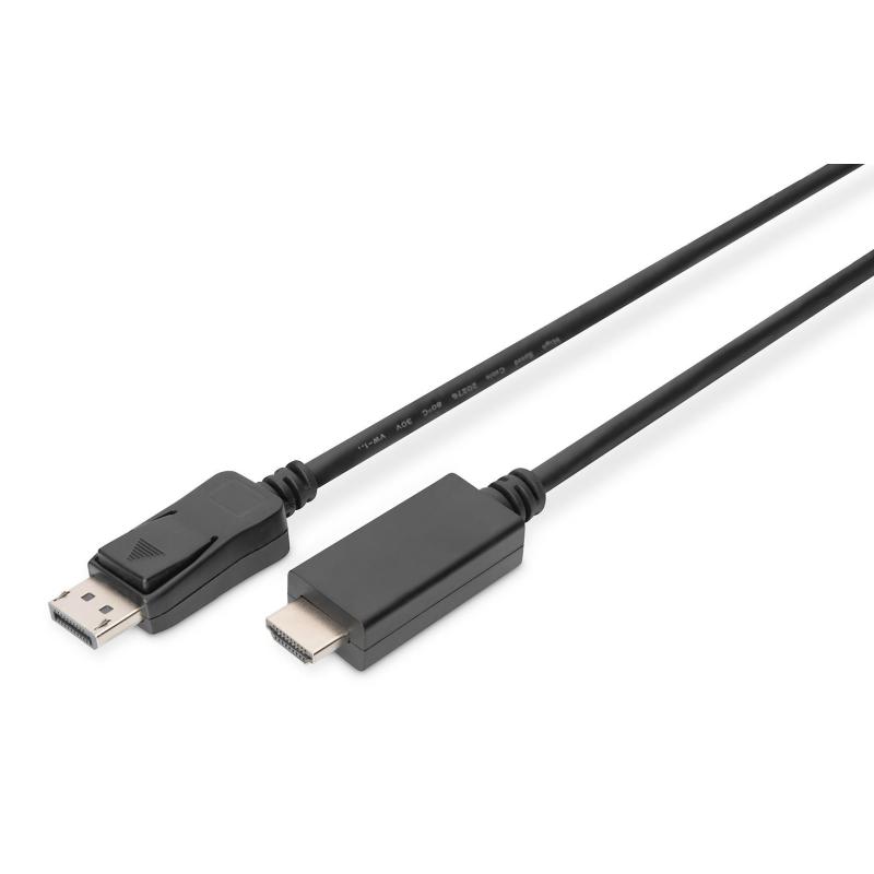 Kabel adapter DIGITUS DisplayPort 1.2 4K 60Hz UHD Typ DP/HDMI A M/M czarny 2m