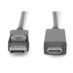 Kabel adapter DIGITUS DisplayPort 1.2 4K 60Hz UHD Typ DP/HDMI A M/M czarny 2m