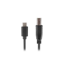 Kabel USB 2.0 Lanberg USB-C(M)- USB-B(M) 1,8m czarny