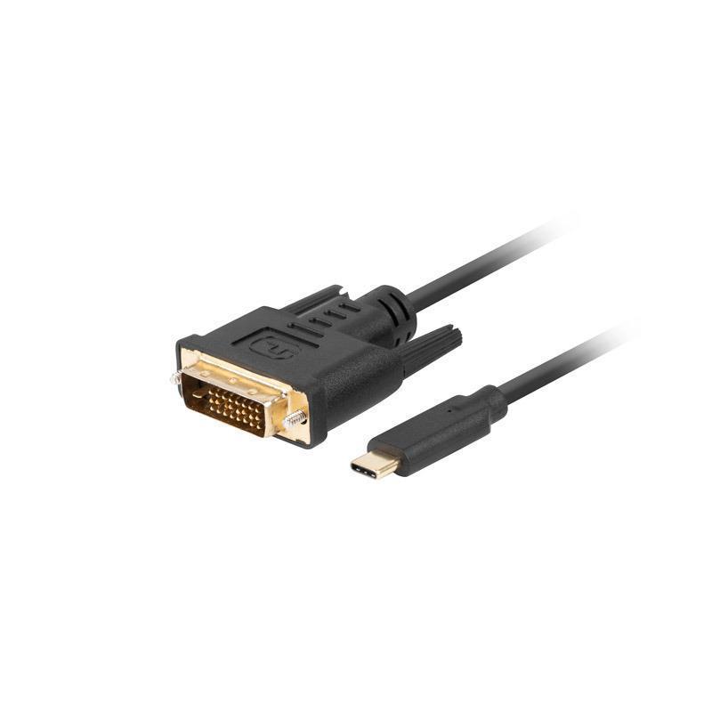 Kabel adapter Lanberg USB-C(M) - DVI-D(24+1) 0,5m czarny