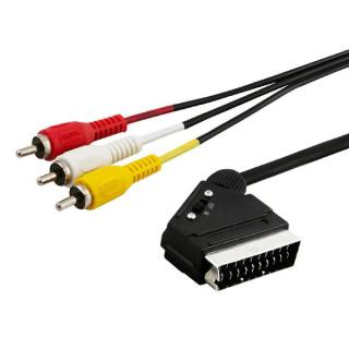 Kabel audio/video SCART - 3xRCA 2m, CL-133