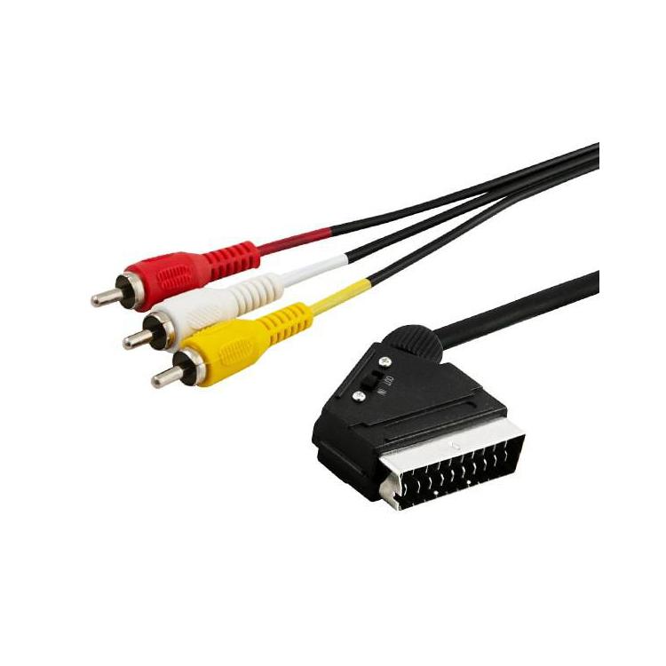 Kabel audio/video SCART - 3xRCA 2m, CL-133