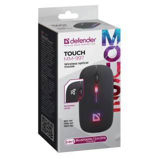 Mysz bezprzewodowa silent click TOUCH MM-997 akumulator 800/1200/1600 DPI czarna