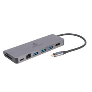 Hub USB-C do HDMI 1xUSB-C GbE 2xUSB-A Card PD