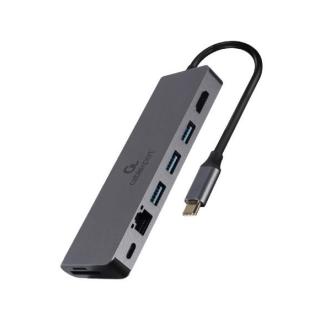 Hub USB-C do HDMI 1xUSB-C GbE 2xUSB-A Card PD