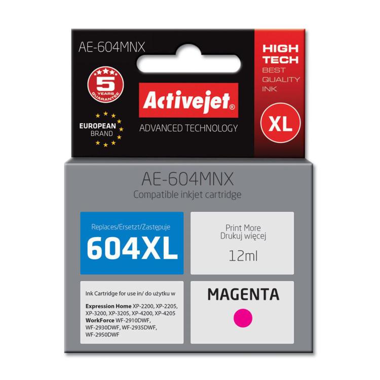 Activejet AE-604MNX Tusz (zamiennik Epson 604XL C13T10H34010 Supreme wydajność 350 stron 12 ml magenta)