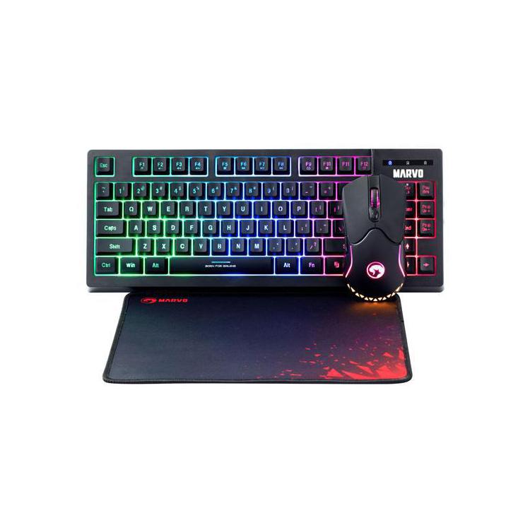 Zestaw przewodowy klawiatura + mysz + podkładka Marvo CM310 EN TKL 80%, Gaming