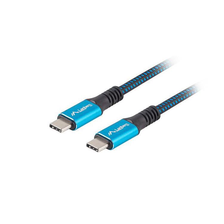 Kabel USB-C M/M USB4 0.5m 100W 8K 60HZ czarno-niebieski