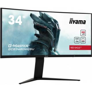 Monitor 34 cale GCB3480WQSU-B1 VA,UWQHD,180HZ,0.4ms,1500R(Curved), 2xHDMI,2xDP,2xUSB 3.2,2x3W,HDR400,HAS(110mm),VESA(100x100mm)