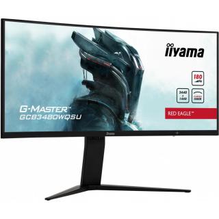 Monitor 34 cale GCB3480WQSU-B1 VA,UWQHD,180HZ,0.4ms,1500R(Curved), 2xHDMI,2xDP,2xUSB 3.2,2x3W,HDR400,HAS(110mm),VESA(100x100mm)