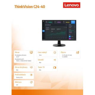 Monitor 23.8 cala ThinkVision C24-40 WLED 63DCKAT6EU